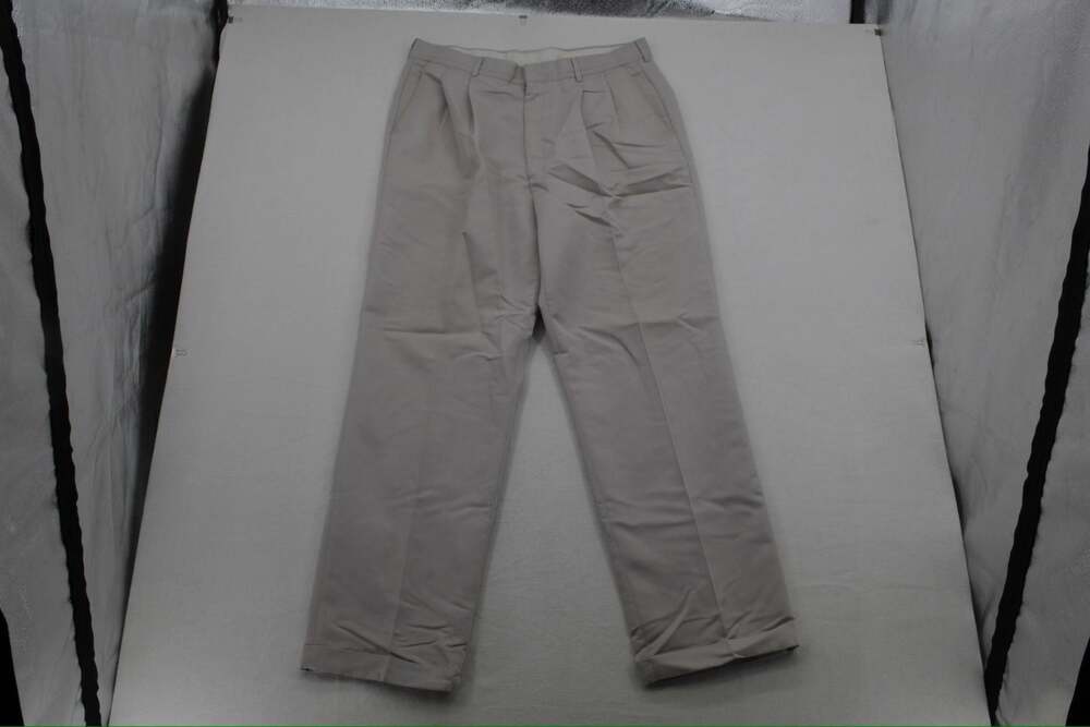 Haggar Collections Men's Pleated Dress Pants Khaki